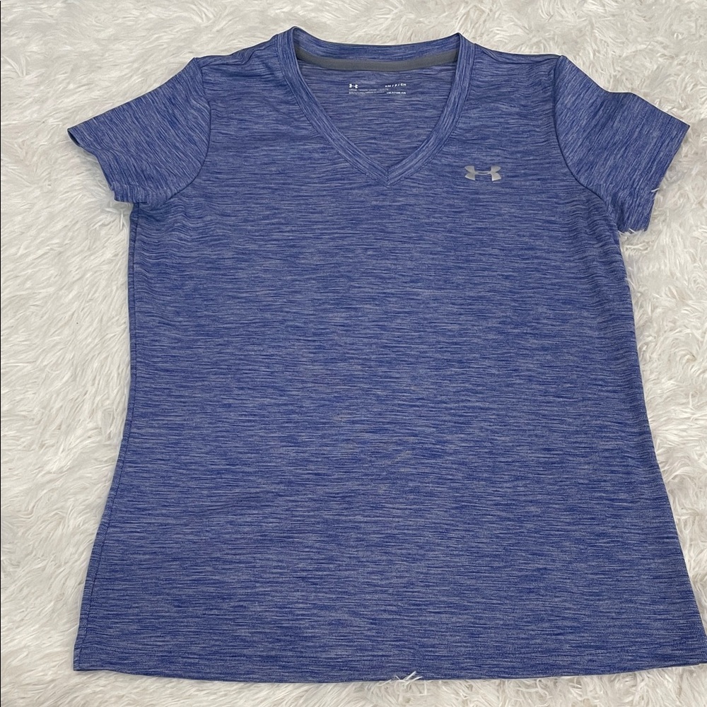Under Armour Women's Heathered Blue V-Neck Tee